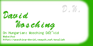 david wosching business card